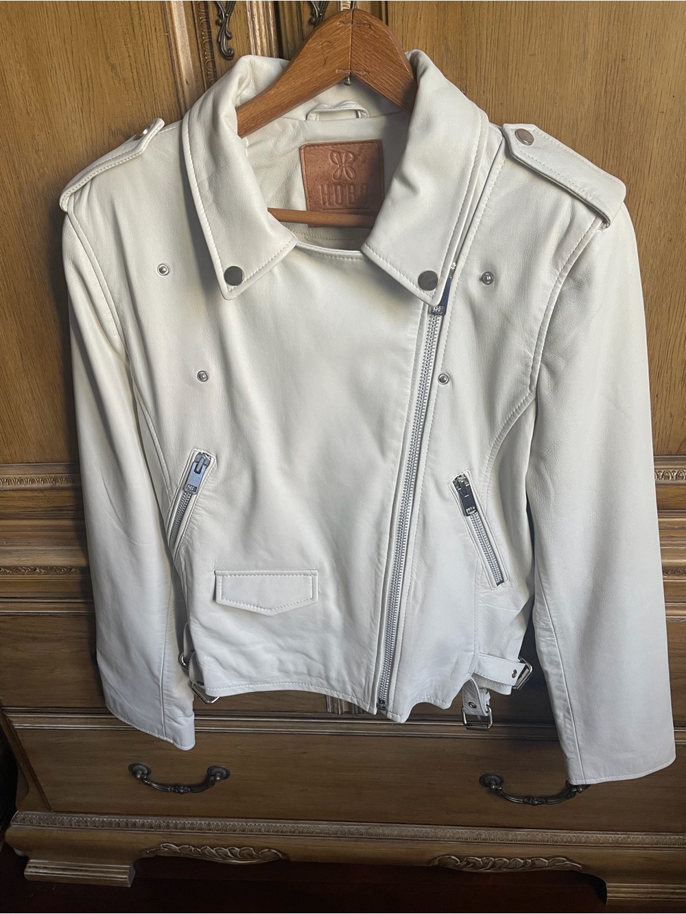 HOBO White Leather Jacket